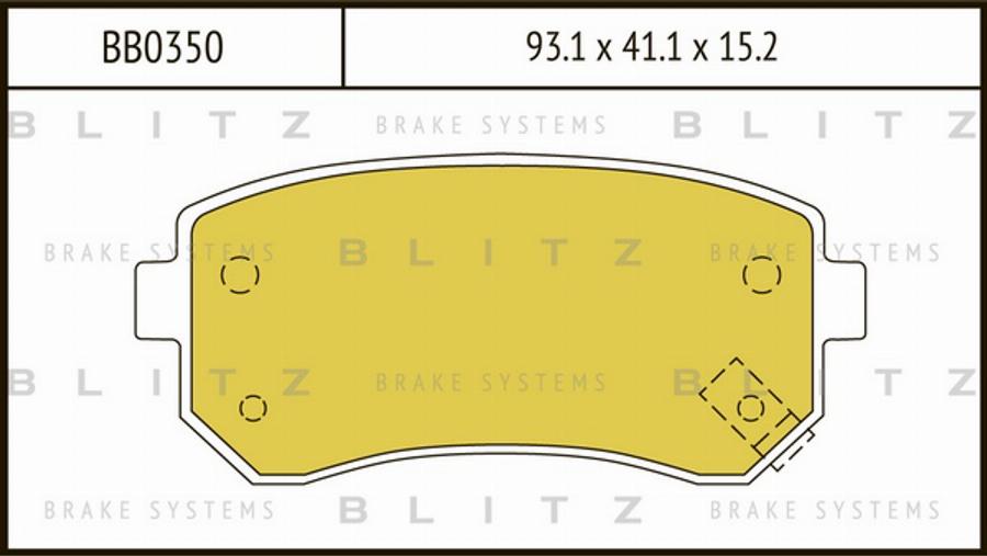 Blitz BB0350 - Тормозные колодки, дисковые, комплект autodif.ru