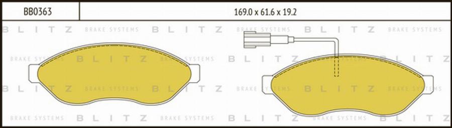 Blitz BB0363 - Тормозные колодки, дисковые, комплект autodif.ru
