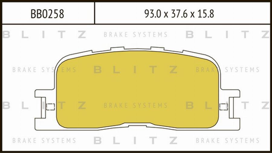 Blitz BB0258 - колодки дисковые задние!\ Toyota Camry Vista ACV31 2.0 01> autodif.ru