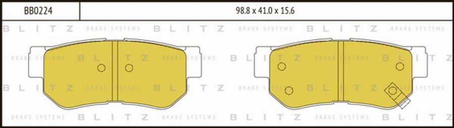 Blitz BB0224 - Колодки тормозные дисковые задние HYUNDAI Tuscon/Sonata 98-> nKIA Magentis 98-> autodif.ru