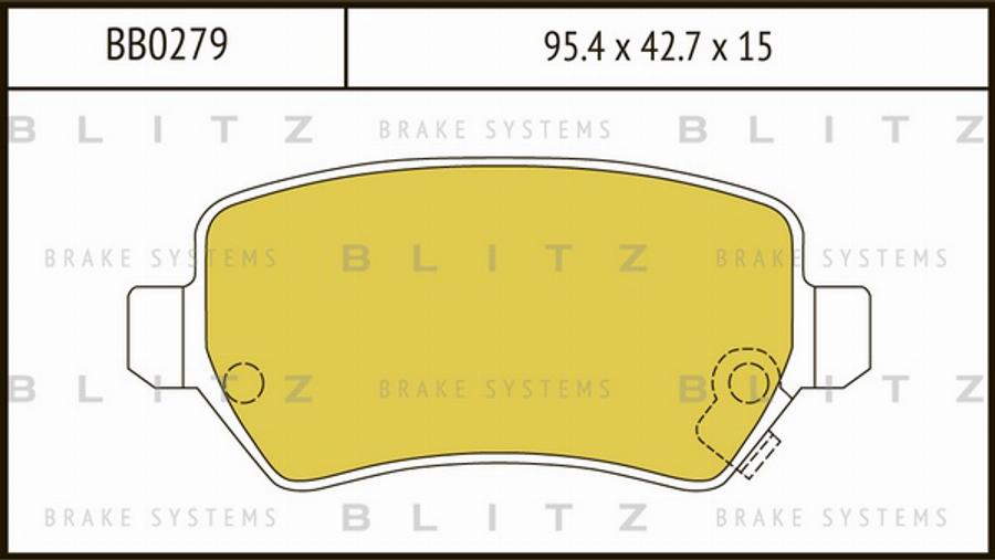 Blitz BB0279 - колодки дисковые задние!\ Opel AstraG 1.8-2.2DT 01-04/Zafira 2.2i/DTi 01> autodif.ru