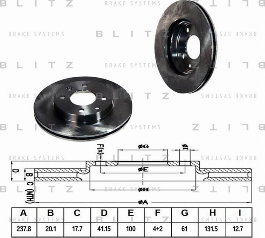Blitz BS0108 - Тормозной диск autodif.ru