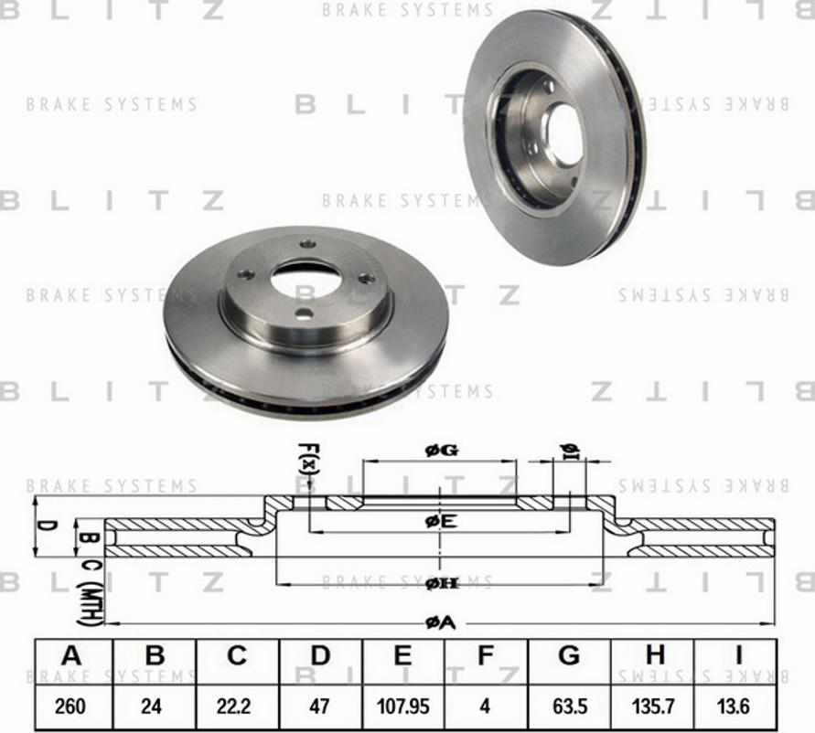 Blitz BS0336 - Тормозной диск autodif.ru