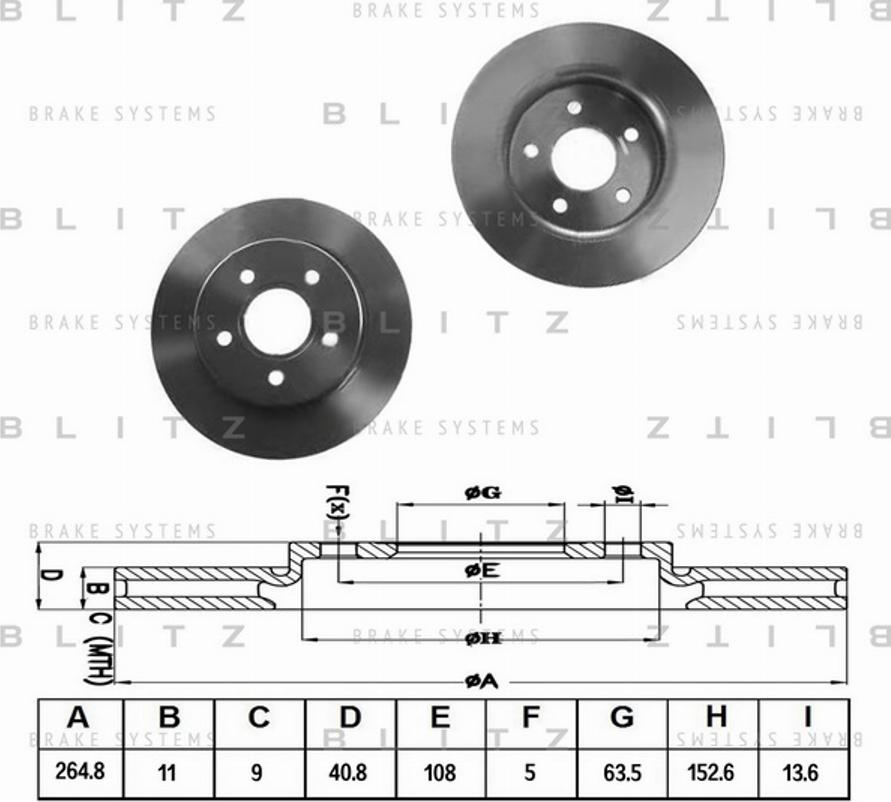 Blitz BS0201 - Тормозной диск autodif.ru