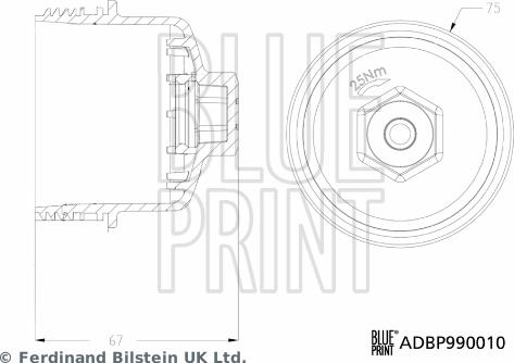 Blue Print ADBP990010 - Крышка, корпус масляного фильтра autodif.ru