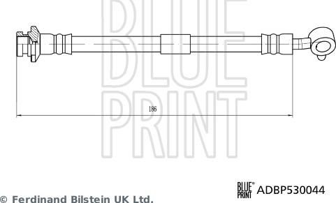 Blue Print ADBP530044 - Brake pipe/hose flexible outside/rear L (length 186mm, M10x1) fits: NISSAN QASHQAI II 1.2-2.0 11.13- autodif.ru