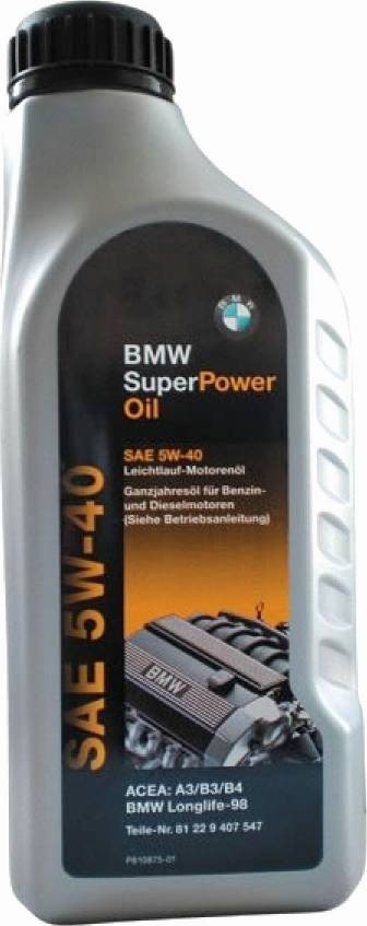 BMW 81229407547 - BMW 5W40 (1L) масло мот.5W40 (1L) EU! Super Power\ BMW API CD/EC/SJ, LONGLIFE-98 все двиг.<01 autodif.ru