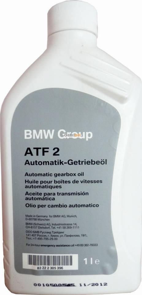 BMW 83 22 2 305 396 - 83222305396 масло трансмиссионное для АКПП!\ BMW ATF2 (1L) autodif.ru
