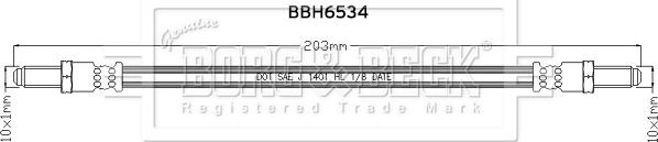Borg & Beck BBH6534 - Тормозной шланг autodif.ru