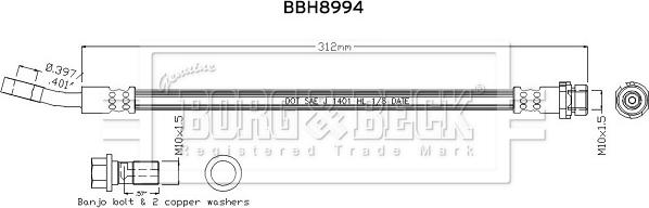 Borg & Beck BBH8994 - Тормозной шланг autodif.ru