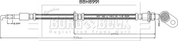 Borg & Beck BBH8991 - Тормозной шланг autodif.ru