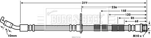 Borg & Beck BBH7634 - Тормозной шланг autodif.ru