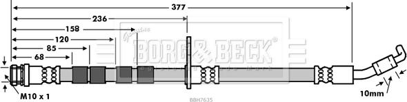Borg & Beck BBH7635 - Тормозной шланг autodif.ru
