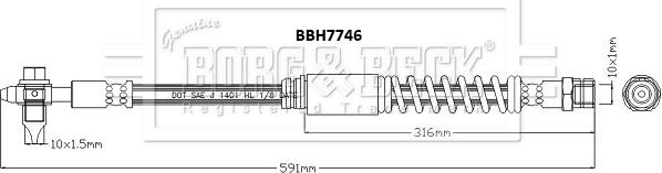 Borg & Beck BBH7746 - Тормозной шланг autodif.ru