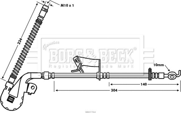 Borg & Beck BBH7764 - Тормозной шланг autodif.ru