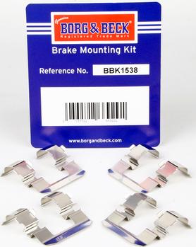 Borg & Beck BBK1538 - Комплектующие для колодок дискового тормоза autodif.ru