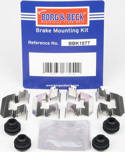 Borg & Beck BBK1677 - Комплектующие для колодок дискового тормоза autodif.ru