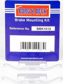 Borg & Beck BBK1012 - Комплектующие для колодок дискового тормоза autodif.ru