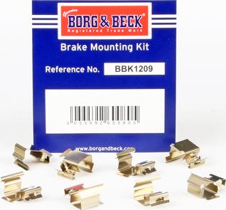 Borg & Beck BBK1209 - Комплектующие для колодок дискового тормоза autodif.ru