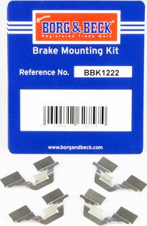 Borg & Beck BBK1222 - Комплектующие для колодок дискового тормоза autodif.ru