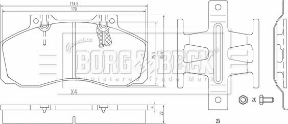 Borg & Beck BBP33034 - Тормозные колодки, дисковые, комплект autodif.ru