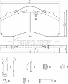 Borg & Beck BBP32997 - Тормозные колодки, дисковые, комплект autodif.ru