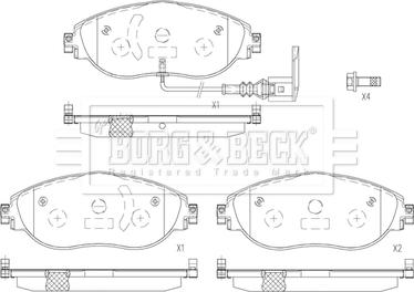 Borg & Beck BBP2605 - Тормозные колодки, дисковые, комплект autodif.ru