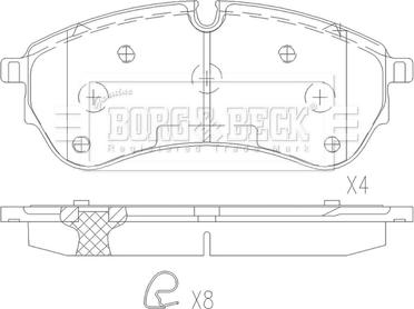 Borg & Beck BBP2684 - Тормозные колодки, дисковые, комплект autodif.ru