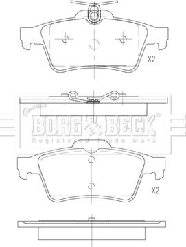 Borg & Beck BBP2883 - Тормозные колодки, дисковые, комплект autodif.ru