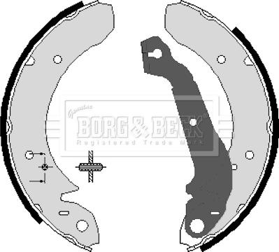 Borg & Beck BBS6053 - Комплект тормозных колодок, барабанные autodif.ru