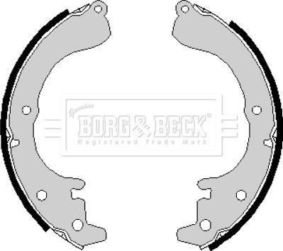 Borg & Beck BBS6165 - Комплект тормозных колодок, барабанные autodif.ru