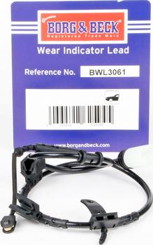Borg & Beck BWL3061 - Сигнализатор, износ тормозных колодок autodif.ru