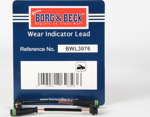 Borg & Beck BWL3076 - Сигнализатор, износ тормозных колодок autodif.ru