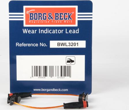 Borg & Beck BWL3201 - Сигнализатор, износ тормозных колодок autodif.ru