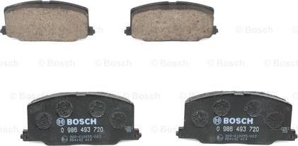 BOSCH 0 986 493 720 - Тормозные колодки, дисковые, комплект autodif.ru