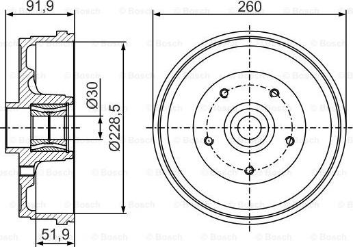 BOSCH 0 986 477 283 - Барабан тормозной Dacia Duster 1.2-1.6lpg 04.10 autodif.ru