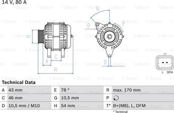 BOSCH 0 986 049 410 - Генератор autodif.ru