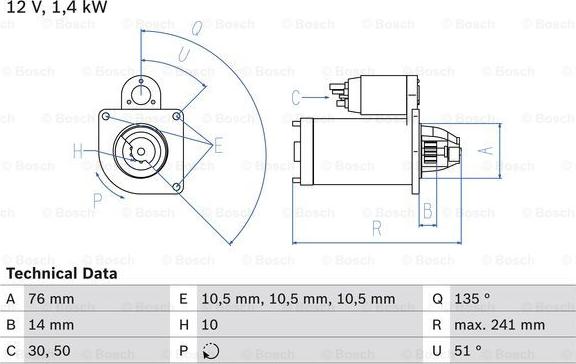 BOSCH 0 986 014 600 - Стартер autodif.ru