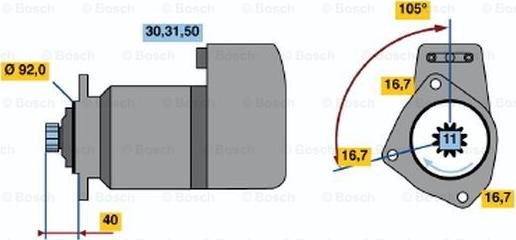 BOSCH 0 986 011 430 - Стартер autodif.ru