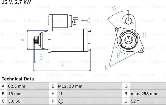 BOSCH 0 986 018 751 - Стартер autodif.ru