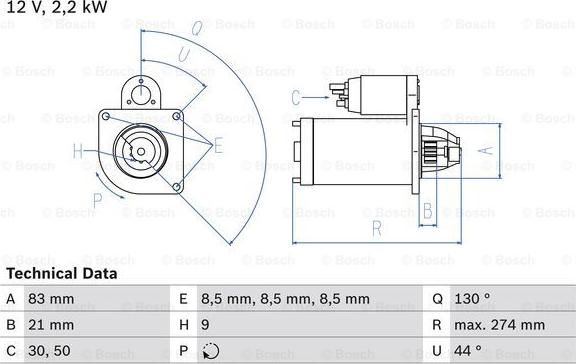 BOSCH 0 986 017 960 - Стартер autodif.ru