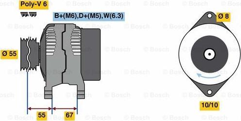 BOSCH 0 986 080 900 - Генератор autodif.ru