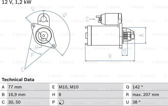 BOSCH 0 986 022 780 - Стартер autodif.ru