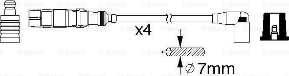 BOSCH 0 986 356 359 - Провод высоковольтный VW Golf 4 AUDI A3,A4 (1.6) комплект BOSCH autodif.ru