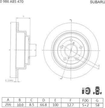 BOSCH 0 986 AB5 470 - Тормозной диск autodif.ru