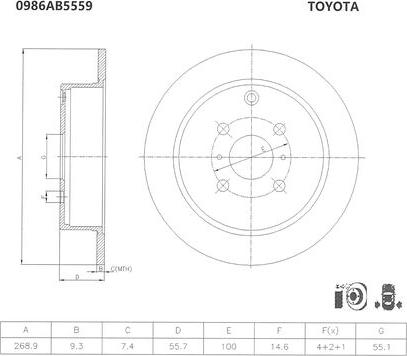 BOSCH 0 986 AB5 559 - Тормозной диск autodif.ru