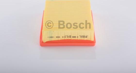 BOSCH 0 986 B02 314 - Воздушный фильтр, двигатель autodif.ru