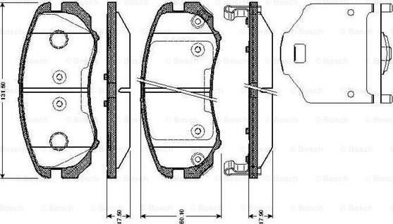 BOSCH 0 986 TB2 962 - Тормозные колодки, дисковые, комплект autodif.ru