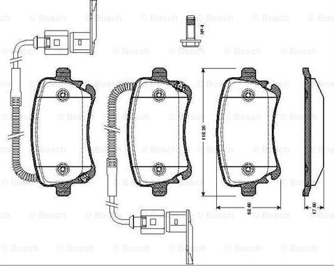 BOSCH 0 986 TB2 425 - Тормозные колодки, дисковые, комплект autodif.ru