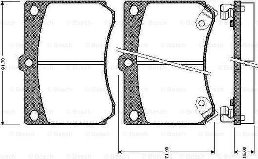 BOSCH 0 986 TB2 186 - Тормозные колодки, дисковые, комплект autodif.ru